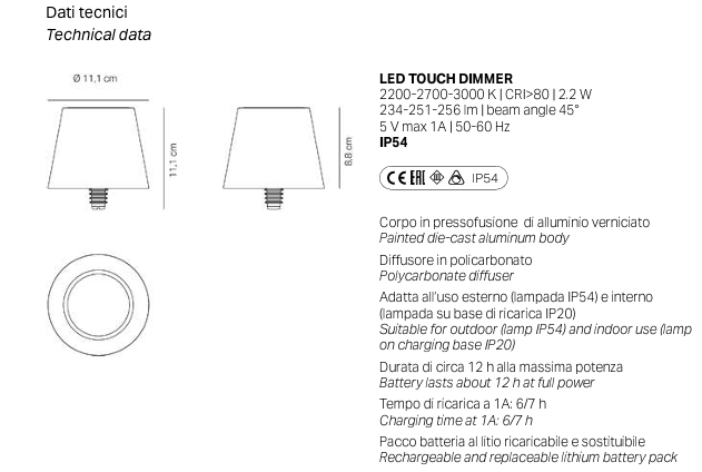 Poldina Stopper lampada da tavolo