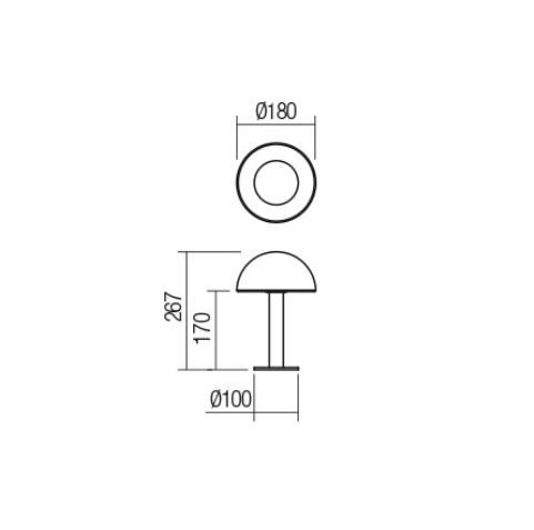Lampada da tavolo in metallo e vetro opaco