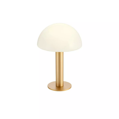 Lampada da tavolo in metallo e vetro opaco