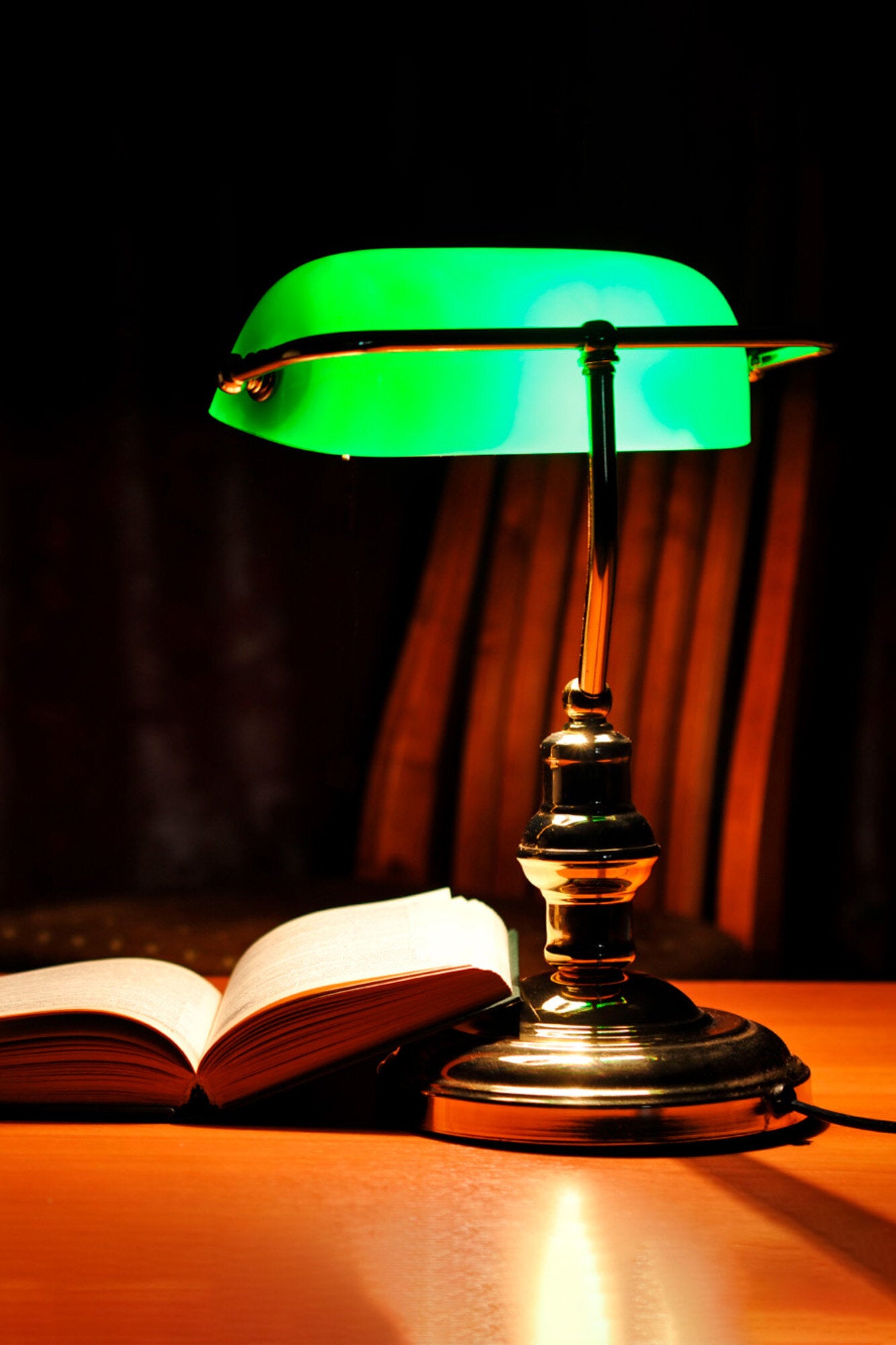 BANKER Lampada da tavolo oro invecchiato