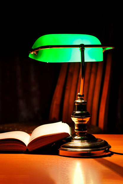 BANKER Lampada da tavolo oro invecchiato