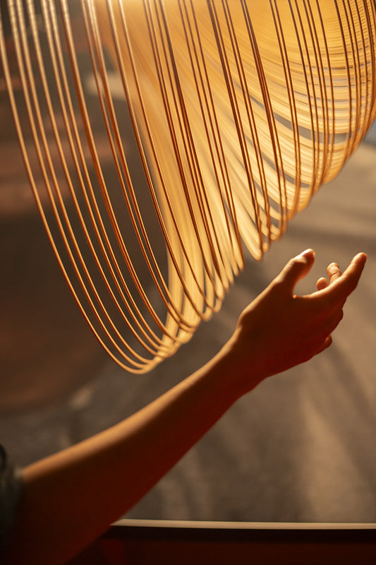 Lampada a sospensione in betulla "Illan" Luceplan