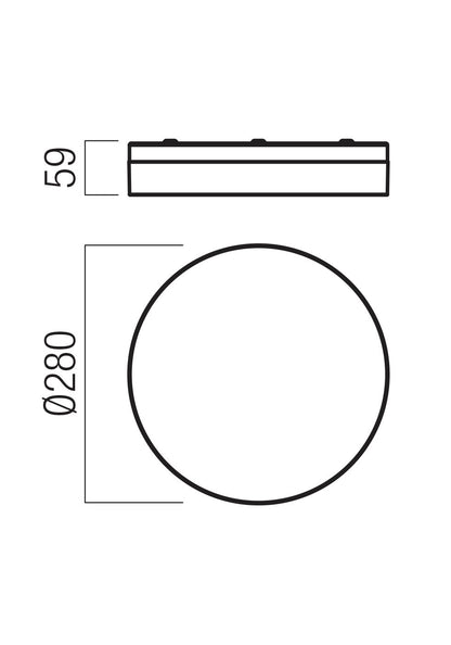 FRISBI - PLAFONIERA IN ALLUMINIO CROMATO 18 W LED
