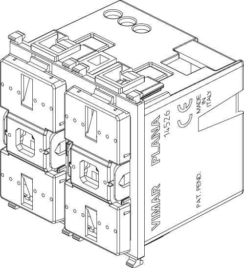 Due pulsanti basculanti + relè Vimar Plana